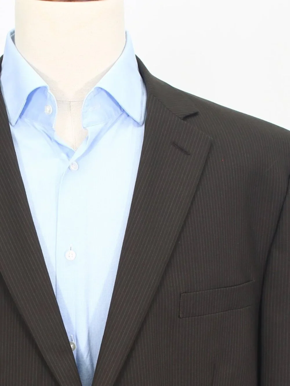 Pronto Uomo 48L 42x30 Brown Full Suit 2-Button Stripe R936